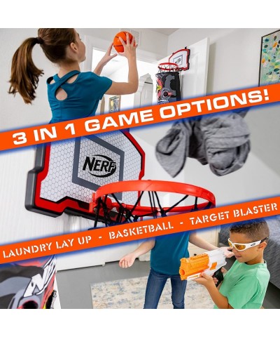 Basketball Hoop Hamper - Laundry Layup Over The Door Basket + Shooting Target - Mini Hoop Hamper + Basketball Set $60.39 Toy ...