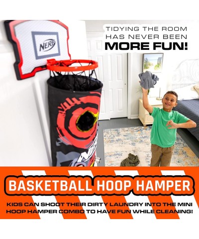 Basketball Hoop Hamper - Laundry Layup Over The Door Basket + Shooting Target - Mini Hoop Hamper + Basketball Set $60.39 Toy ...