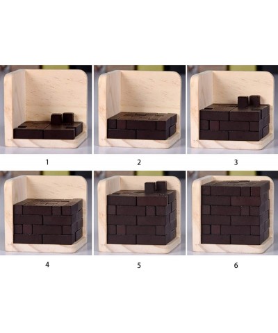 Wooden Brain Teaser Puzzle Cube Wooden Puzzles T-Shaped Jigsaw Logic Puzzle Educational Toy for Kids and Adults (Wine) $20.41...