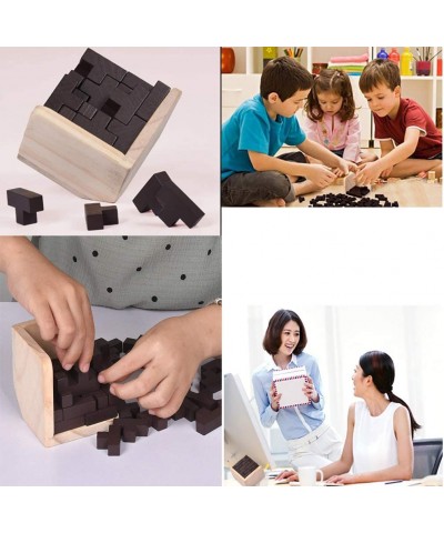 Wooden Brain Teaser Puzzle Cube Wooden Puzzles T-Shaped Jigsaw Logic Puzzle Educational Toy for Kids and Adults (Wine) $20.41...