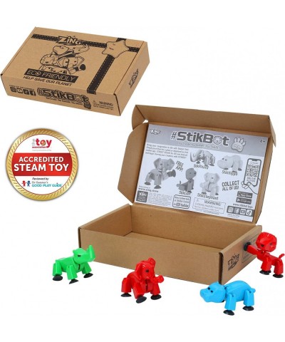 Stikbot Safari 4 Pack Set of 4 Stikbot Collectable Action Figures Includes 1 Lion 1 Elephant 1 Hippo and 1 Rhino Create Stop ...