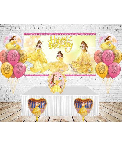 Yellow Princess Backdrop Birthday Party Supplies 5x3ft Beauty and The Beast Photo Backgrounds Princess Belle Theme Baby $15.0...