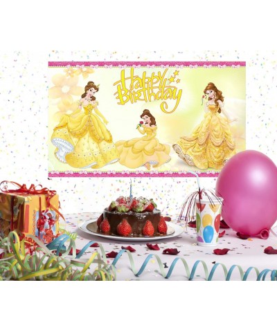 Yellow Princess Backdrop Birthday Party Supplies 5x3ft Beauty and The Beast Photo Backgrounds Princess Belle Theme Baby $15.0...