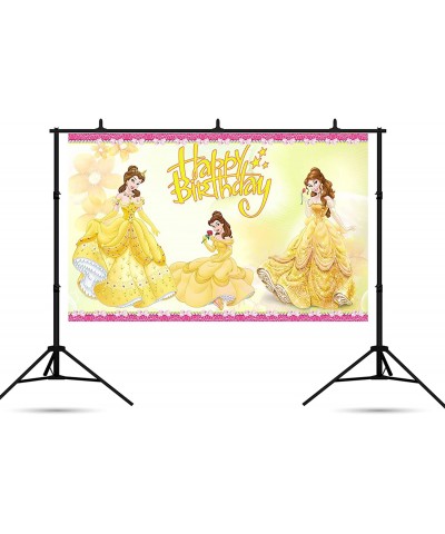 Yellow Princess Backdrop Birthday Party Supplies 5x3ft Beauty and The Beast Photo Backgrounds Princess Belle Theme Baby $15.0...