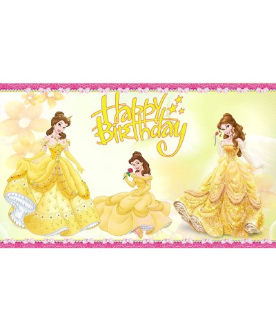 Yellow Princess Backdrop Birthday Party Supplies 5x3ft Beauty and The Beast Photo Backgrounds Princess Belle Theme Baby $15.0...