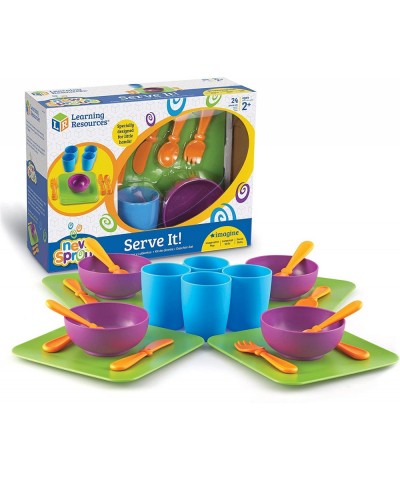 New Sprouts Serve It! Dish Set Early Social Interactions 24 Piece Ages 2+ Multicolor 7 L x 7 W in $46.35 Toy Kitchen Products