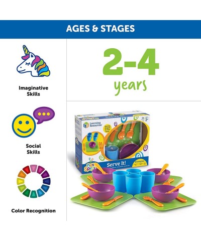 New Sprouts Serve It! Dish Set Early Social Interactions 24 Piece Ages 2+ Multicolor 7 L x 7 W in $46.35 Toy Kitchen Products