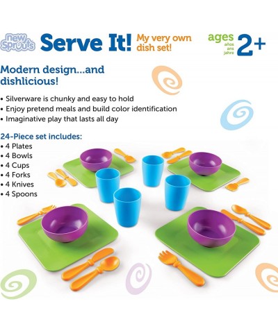 New Sprouts Serve It! Dish Set Early Social Interactions 24 Piece Ages 2+ Multicolor 7 L x 7 W in $46.35 Toy Kitchen Products