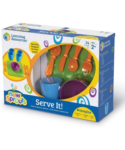 New Sprouts Serve It! Dish Set Early Social Interactions 24 Piece Ages 2+ Multicolor 7 L x 7 W in $46.35 Toy Kitchen Products