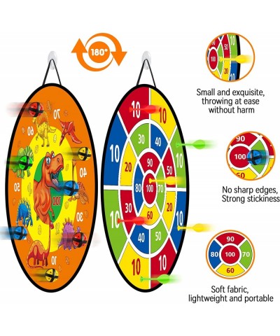 26''Dart Board Set for Kids Dinosaur Themed Double Sided with 12 Sticky Balls 4 Darts Indoor Outdoor Party Games Toys Toys fo...