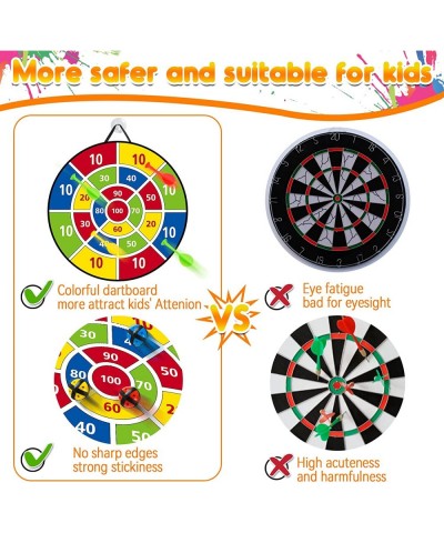 26''Dart Board Set for Kids Dinosaur Themed Double Sided with 12 Sticky Balls 4 Darts Indoor Outdoor Party Games Toys Toys fo...