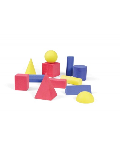 Foam Geometric Solid Blocks Assorted Colors 3D Shapes (Set of 12) $31.30 Early Development & Activity Toys