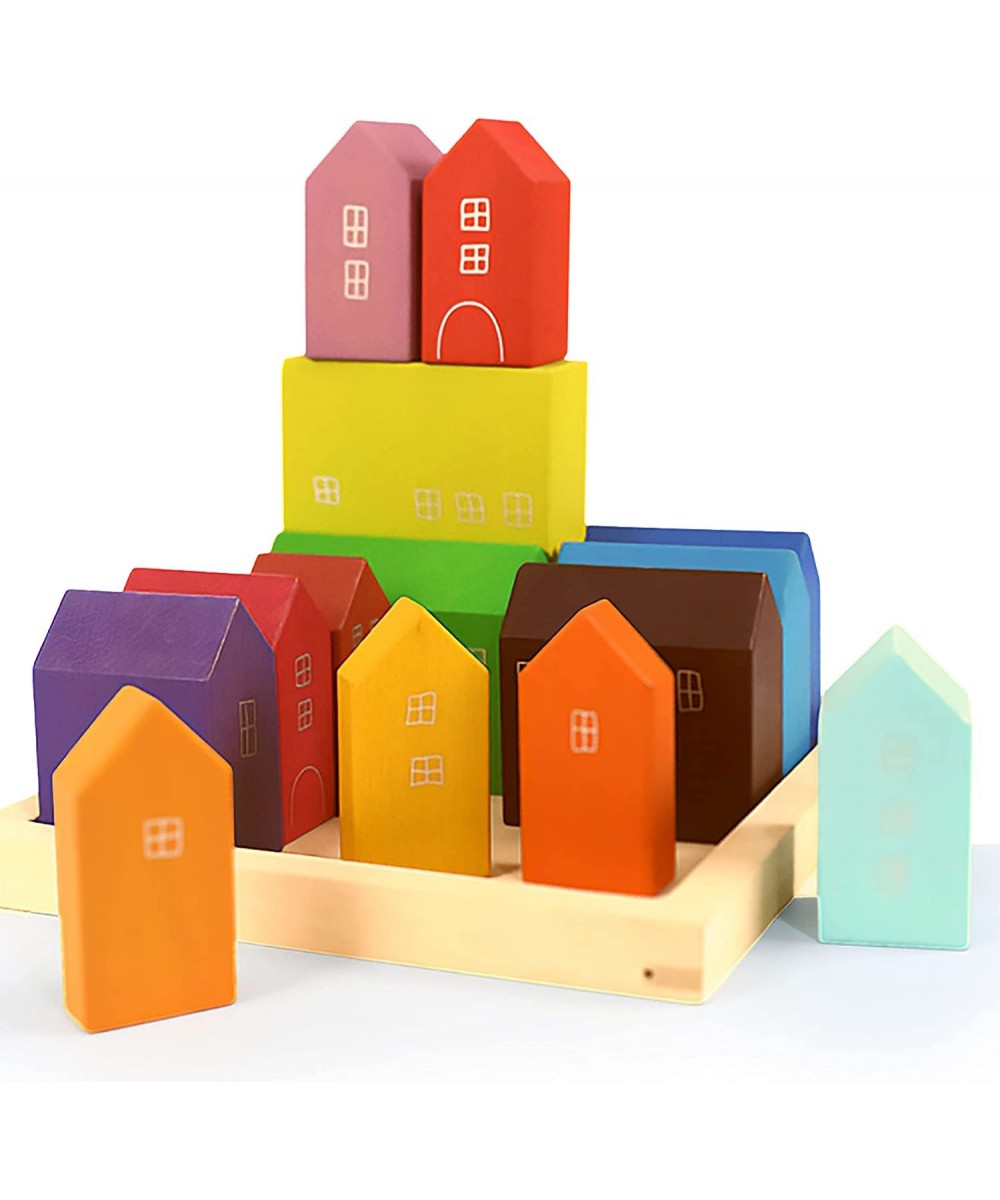 Wooden Toys | BlockWorlds Building Blocks - Little Village Houses | Nature Toy Block Sets $72.79 Toy Stacking Block Sets