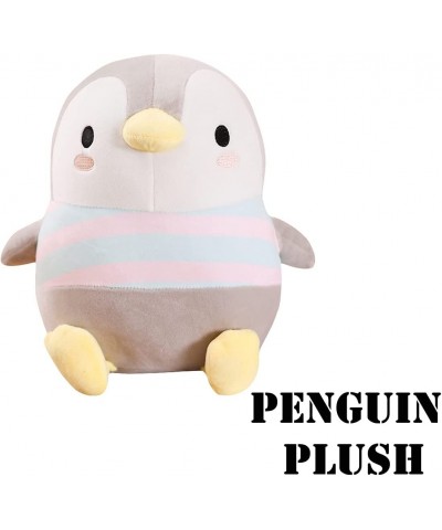 Cuddly Stripe Penguin Plush Large Gray Penguin Hugging Pillow Soft Perky Penguin Stuffed Animal Plushie Chubby Perky Penguin ...