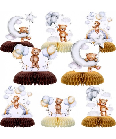 8 Pack Bear Baby Shower Party Honeycomb Centerpieces Table Decorations Little Bear Balloons Cutouts for Baby Shower Kids Birt...