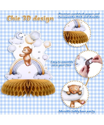 8 Pack Bear Baby Shower Party Honeycomb Centerpieces Table Decorations Little Bear Balloons Cutouts for Baby Shower Kids Birt...