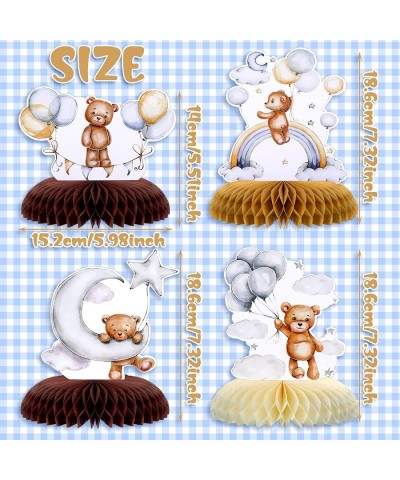 8 Pack Bear Baby Shower Party Honeycomb Centerpieces Table Decorations Little Bear Balloons Cutouts for Baby Shower Kids Birt...