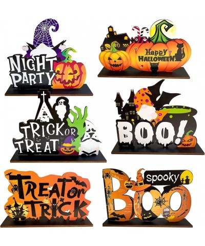 ACARGOER 6 Pieces Happy Halloween Table Decorations Include Pumpkin Table Centerpieces Trick or Treat Table Toppers Halloween...