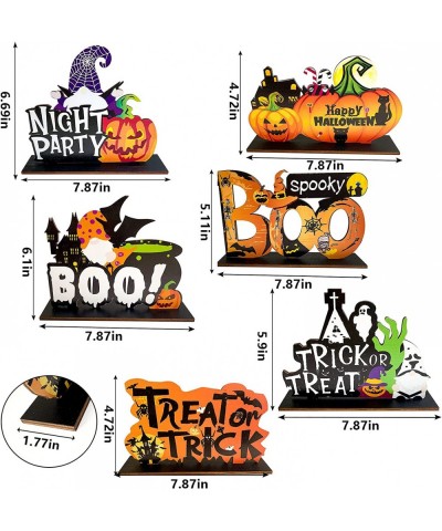 ACARGOER 6 Pieces Happy Halloween Table Decorations Include Pumpkin Table Centerpieces Trick or Treat Table Toppers Halloween...