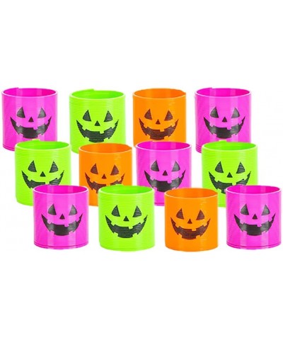 Halloween Coil Spring Jack-O-Lantern Circle Shaped Coils Neon Colors Magic Spring Toy Party Favor for Kids 1.4" (35mm) (12-Pa...