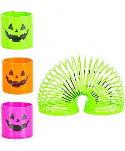 Halloween Coil Spring Jack-O-Lantern Circle Shaped Coils Neon Colors Magic Spring Toy Party Favor for Kids 1.4" (35mm) (12-Pa...