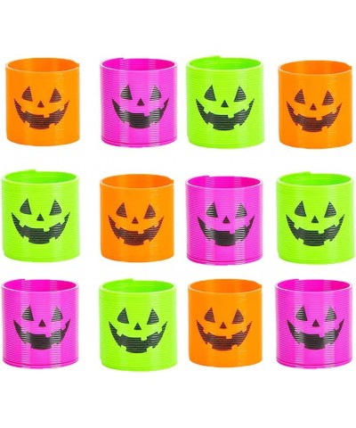 Halloween Coil Spring Jack-O-Lantern Circle Shaped Coils Neon Colors Magic Spring Toy Party Favor for Kids 1.4" (35mm) (12-Pa...