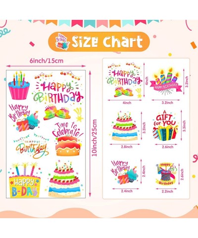 6 Sheets Birthday Stickers Colorful Happy Birthday Stickers for Kids Self Adhesive Birthday Card Stickers Cake Birthday Stick...