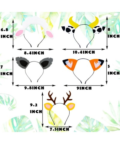 12 Pack Jungle Animal Headbands Plush Animal Headbands Zoo Animal Hair Hoop for Kids & Adults Themed Parties Supplies Wild On...