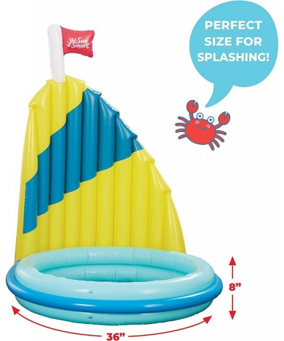 Shade 'N Play Sailboat Kiddie Pool - Inflatable Splash and Play Pool with Removable Rotating Shade Sail $19.05 Swimming Pool ...