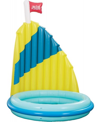 Shade 'N Play Sailboat Kiddie Pool - Inflatable Splash and Play Pool with Removable Rotating Shade Sail $19.05 Swimming Pool ...