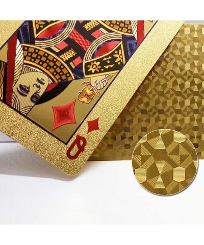 2 Pack Gold Playing Cards Diamond Plastic Silver Playing Cards Waterproof Poker Cards Highly Flexible Gold Foil Cards(Gold+Si...