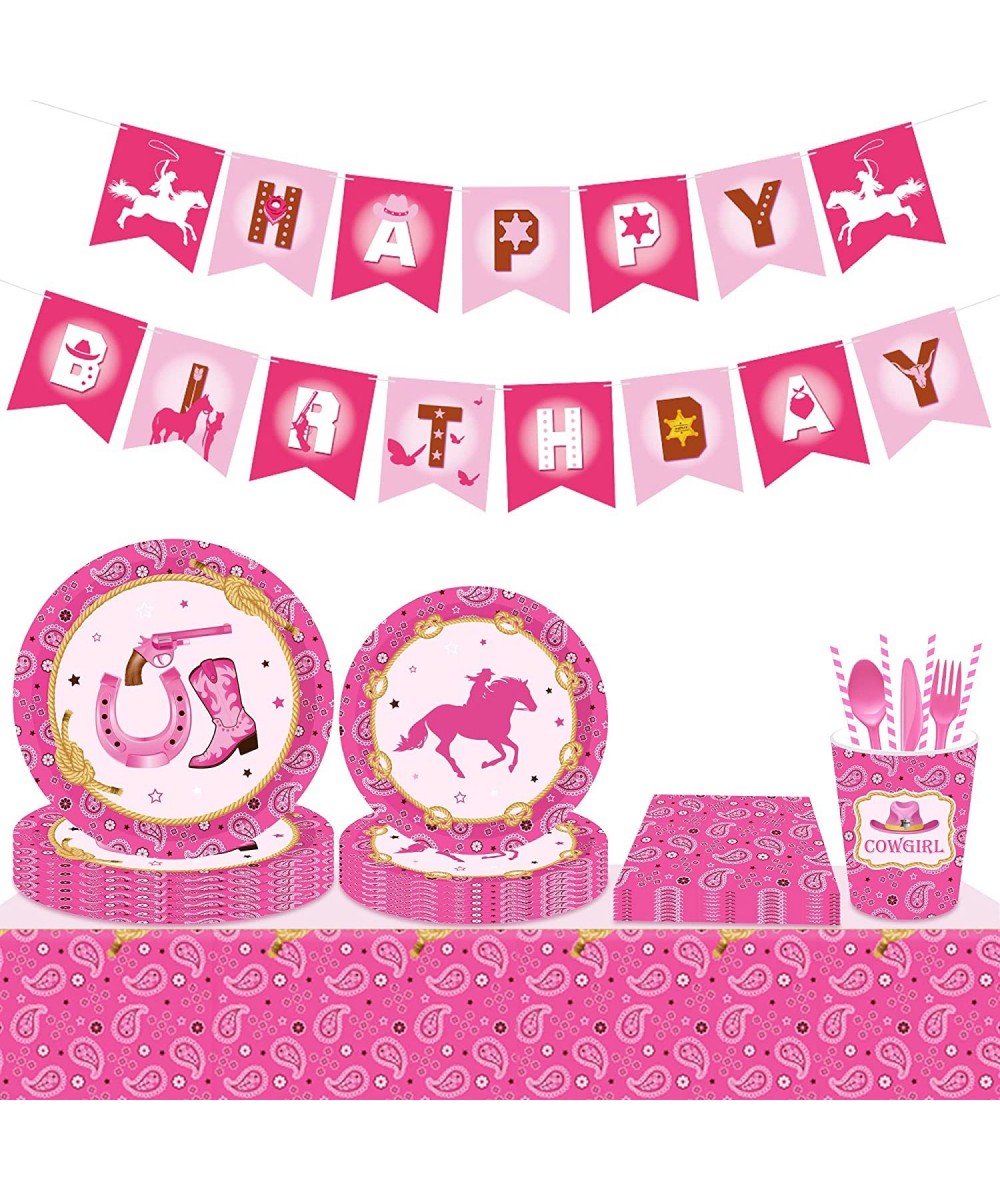 Pink Cowgirl Birthday Party Supplies Cowgirl Birthday Banner Cowgirl Party Plates My First Rodeo Birthday Party Supplies My F...