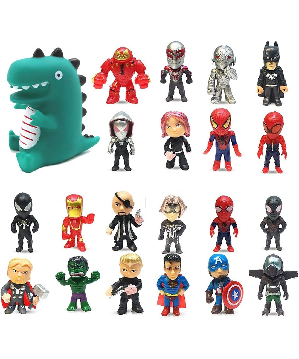 Superhero Action Figure Set + Mini Dinosaur Toy Plastic Ornaments Justice League Action Figures for Children Cake Decoration ...