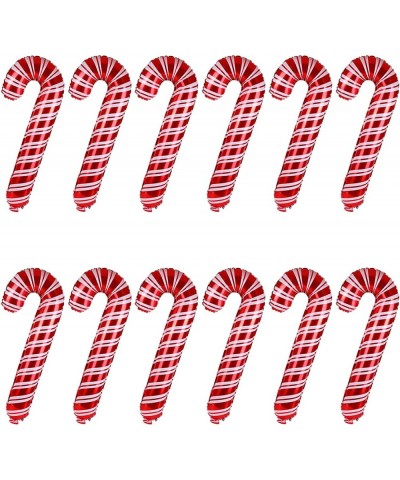 12 Pack of Christmas Candy Cane Foil Balloons for Holiday Decoration 33-inch $17.07 Kids' Party Decorations