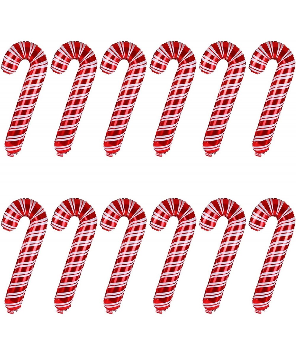 12 Pack of Christmas Candy Cane Foil Balloons for Holiday Decoration 33-inch $17.07 Kids' Party Decorations