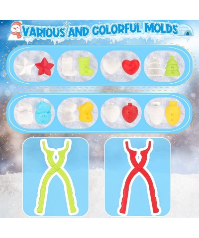 Snow Toys 27 PCS Snowball Maker Winter Snow Toys Kit with Various Snow Molds Snowball Clip Snow Brick Mold with Storage Bag f...