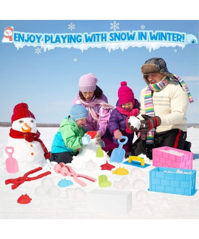 Snow Toys 27 PCS Snowball Maker Winter Snow Toys Kit with Various Snow Molds Snowball Clip Snow Brick Mold with Storage Bag f...