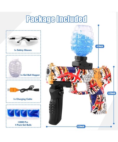 Electric Gel Gun Splatter Ball Gun Automatic with 12000 Water Beads and Eyewear for Outdoor Activities Shooting Games Toy for...