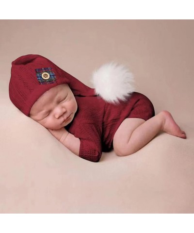 Newborn Photography Props Outfits Christmas Hat Leggings Infant Baby Boy Girl Photoshoot Costume $30.05 Kids' Costumes