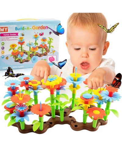 Flower Garden Building Toys 54PCS Stem Toy Educational Stacking Game Playset Gardening Pretend Gift for Girls $24.69 Toy Gard...