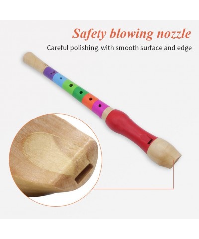 Kid Flute Multiple Colors Lightweight Educational Wood Flute Musical Sound Recorder Early Education Rhythm Toys for Kids and ...