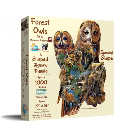 Forest Owls Special Shape 1000 pc Jigsaw Puzzle - SUNSOUT INC $40.91 Jigsaw Puzzles