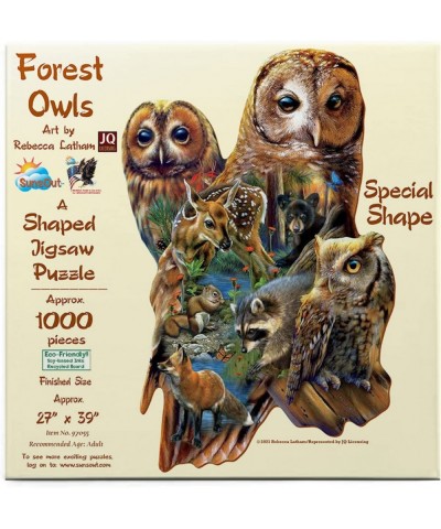 Forest Owls Special Shape 1000 pc Jigsaw Puzzle - SUNSOUT INC $40.91 Jigsaw Puzzles