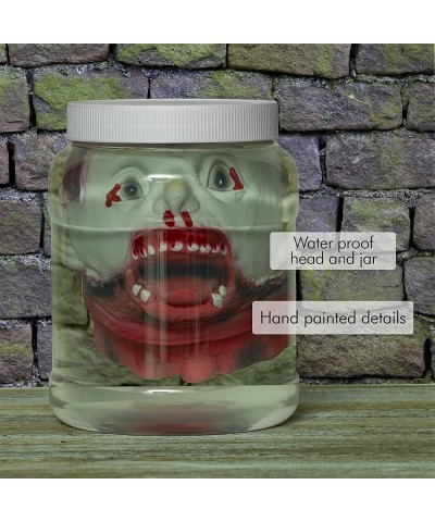 Laboratory Head in Jar - Gory Fake Severed Face Scary Party Decorations Props for Insane Asylum Haunted House Décor $27.24 Ki...