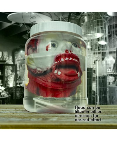 Laboratory Head in Jar - Gory Fake Severed Face Scary Party Decorations Props for Insane Asylum Haunted House Décor $27.24 Ki...