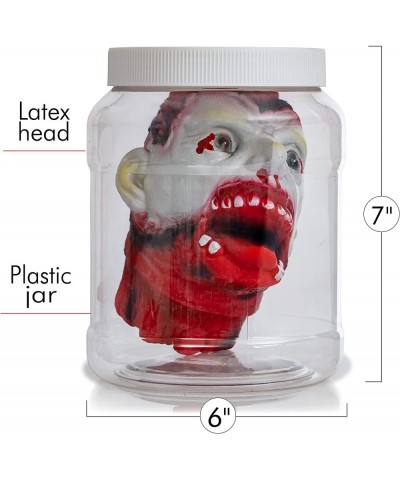 Laboratory Head in Jar - Gory Fake Severed Face Scary Party Decorations Props for Insane Asylum Haunted House Décor $27.24 Ki...