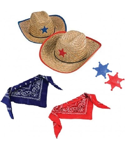 Costume Play Set Child Western Cowboy Hat Plastic Sheriff Badge and Matching Bandana Scarf (2 Sets) $26.94 Kids' Dress-Up Acc...