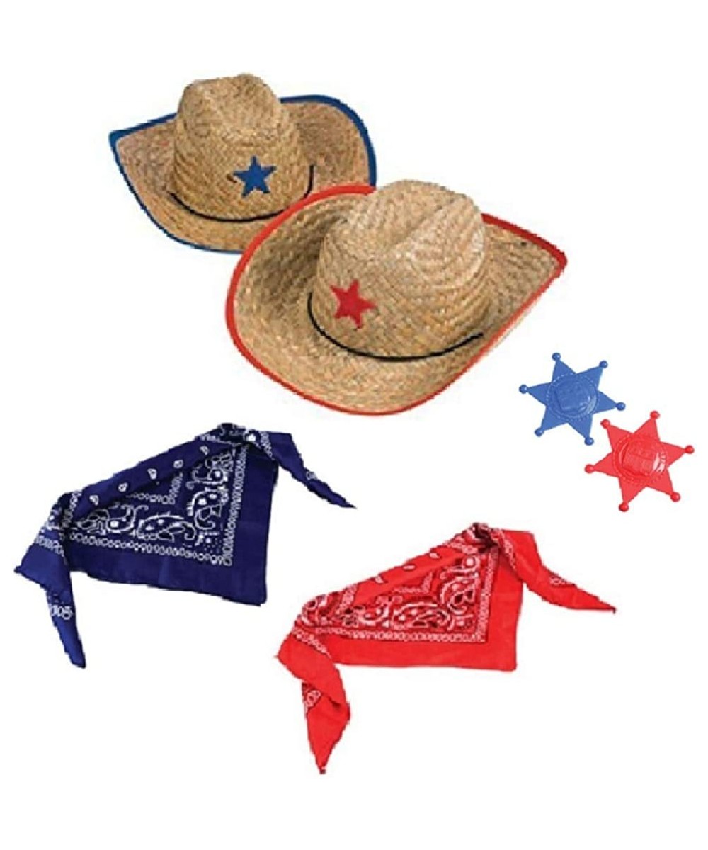 Costume Play Set Child Western Cowboy Hat Plastic Sheriff Badge and Matching Bandana Scarf (2 Sets) $26.94 Kids' Dress-Up Acc...