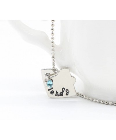 Friendship Necklace Best Friends Forever Necklace Engraved Puzzle Friendship Pendant Necklaces Set Silver $16.82 Kids' Dress-...