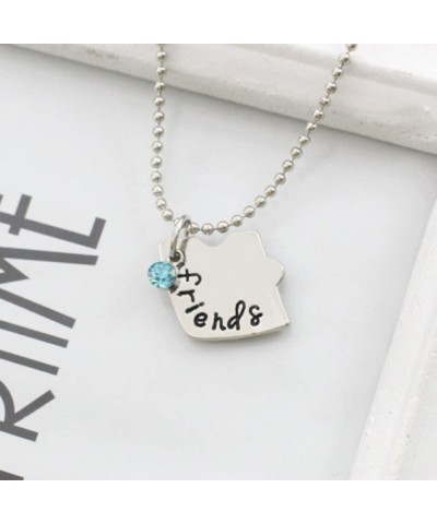 Friendship Necklace Best Friends Forever Necklace Engraved Puzzle Friendship Pendant Necklaces Set Silver $16.82 Kids' Dress-...